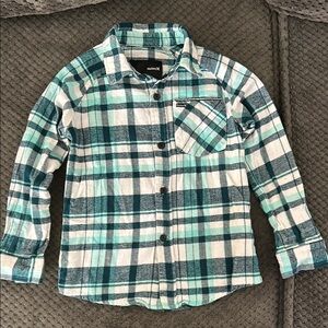 Hurley Green Plaid Kids Shirt